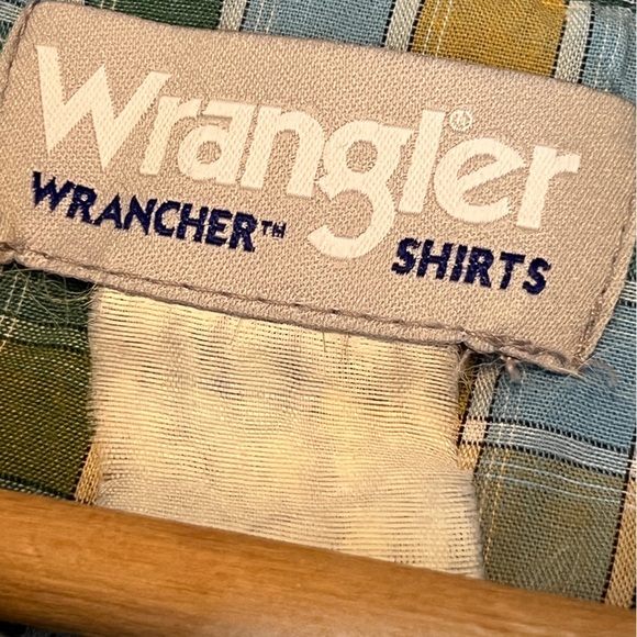 Wrangler Blue & Yellow Casual Snap Down Shirt Fits XXL - Picture 6 of 8
